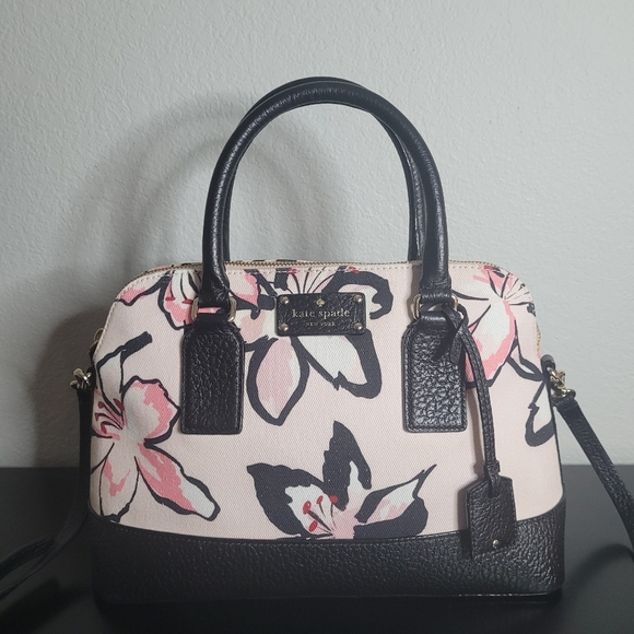 Kate Spade Bay Street Floral Rachelle Bag- Antilles Bubbles Tiger Lily Pink, Blk - Picture 2 of 16